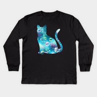 Bubble Cat Kids Long Sleeve T-Shirt